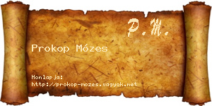 Prokop Mózes névjegykártya